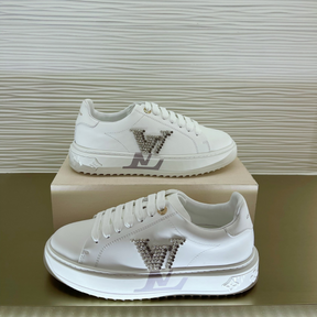 LV Time Out Sneaker White Crystal