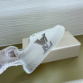 LV Time Out Sneaker White Crystal