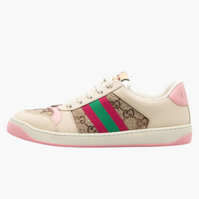 Gucci Distressed Screener Sneakers White Crystals