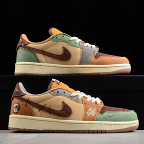 Air Jordan 1 Low Voodoo Flax and Oil Green