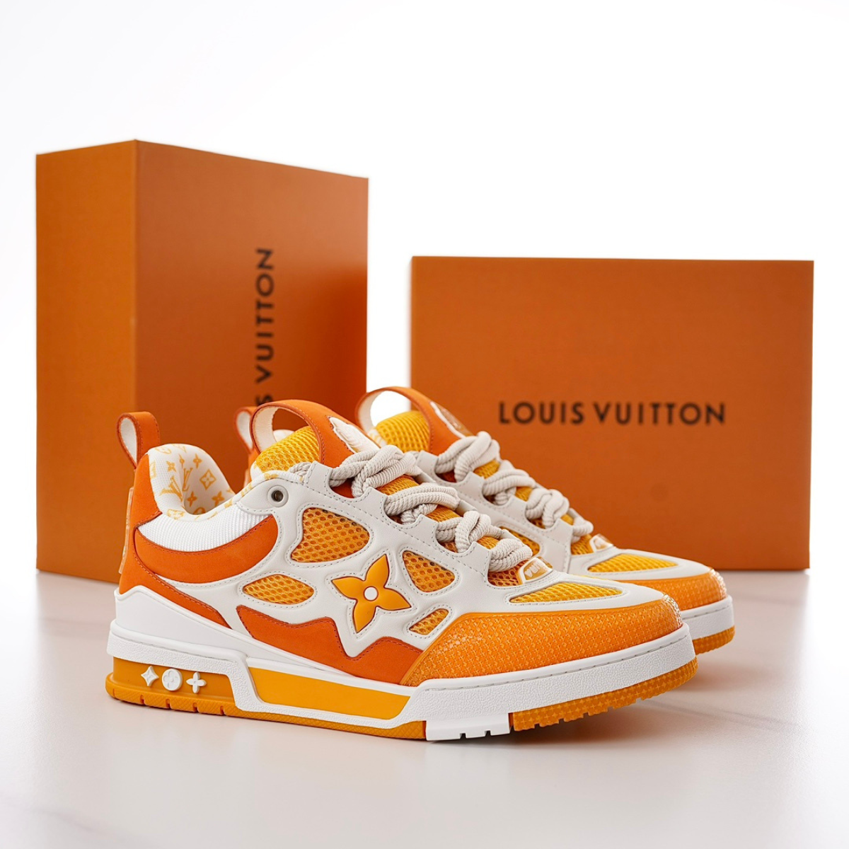 LV Skate Sneaker Orange White