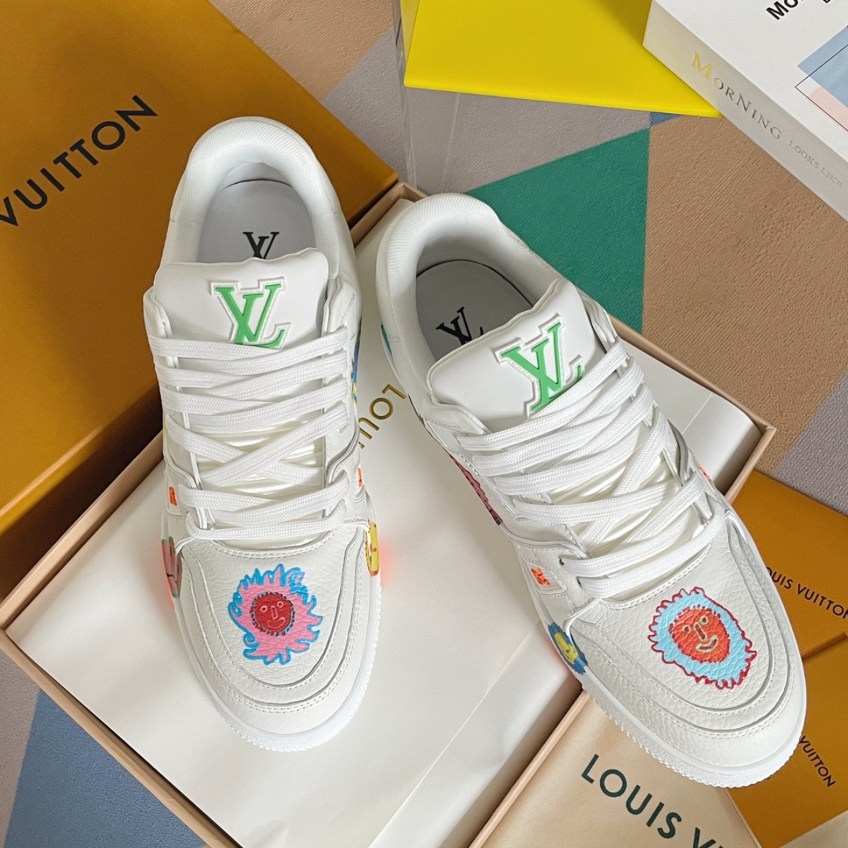 LV x Yayoi Kusama Trainer White Print