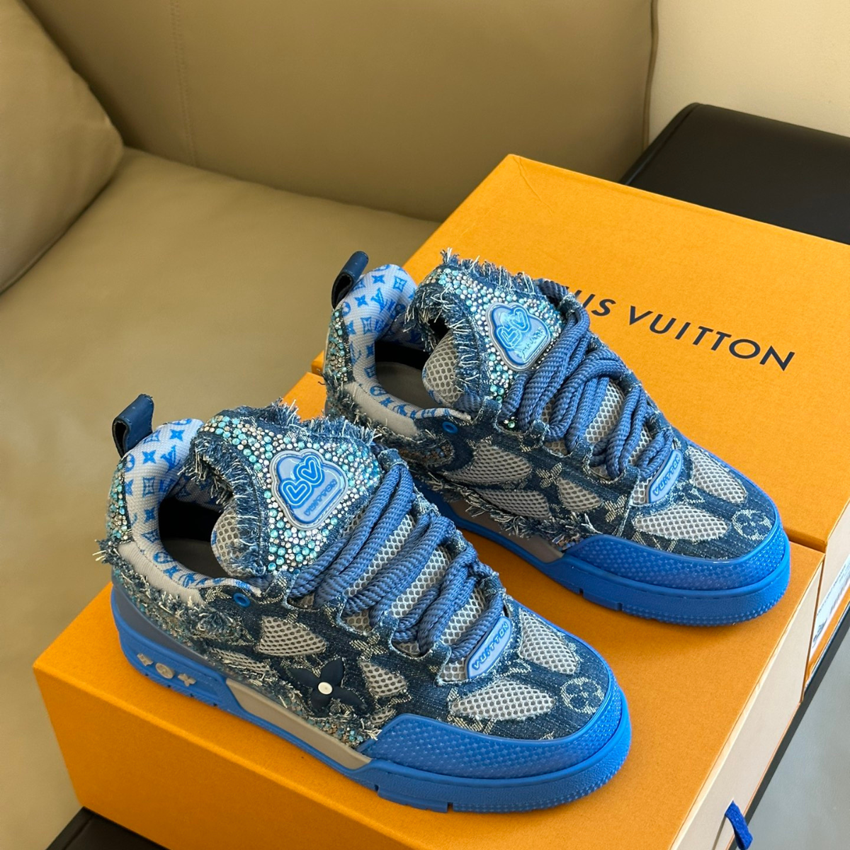 LV Skate Blue Swarovski Monogram