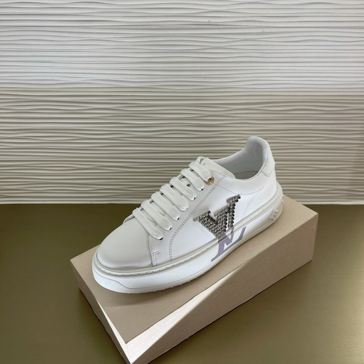 LV Time Out Sneaker White Crystal