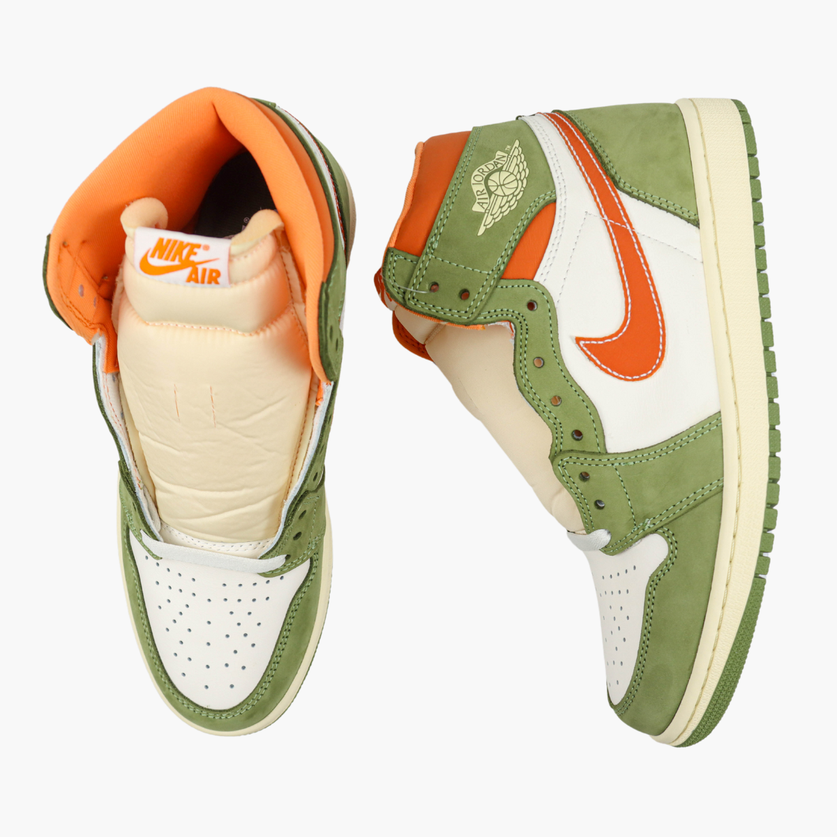 Air Jordan 1 High Green White Orange