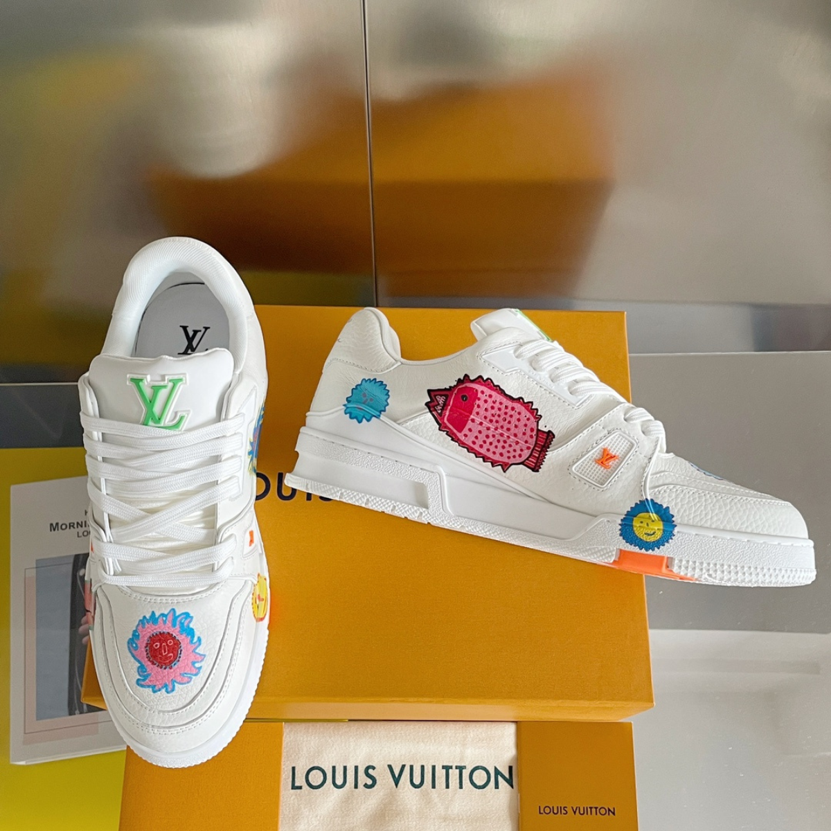 LV x Yayoi Kusama Trainer White Print