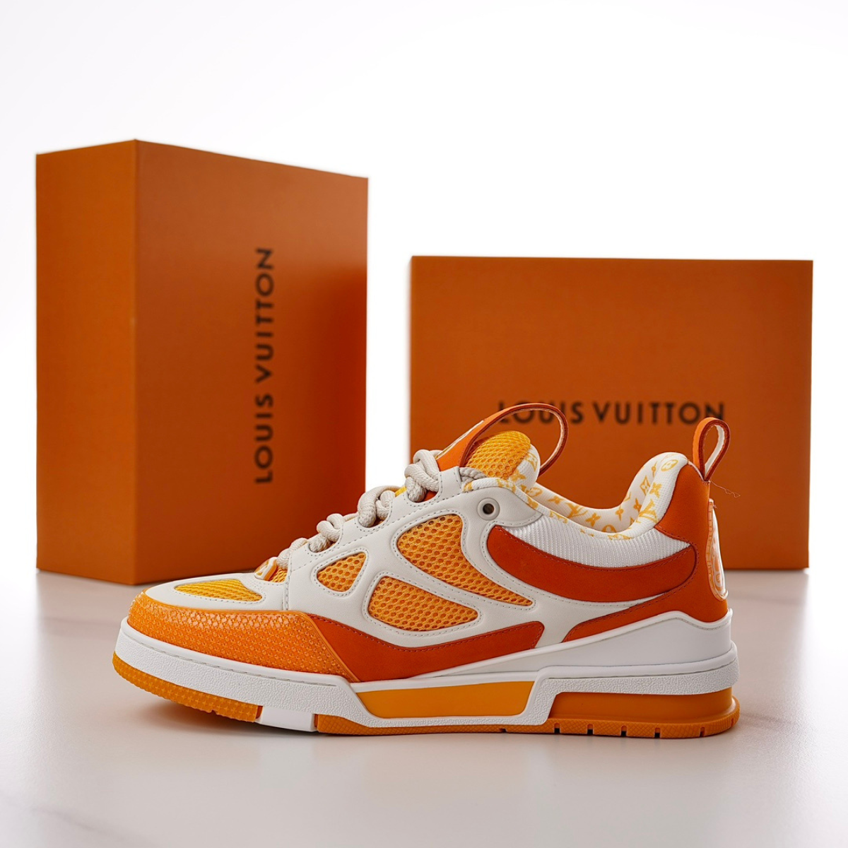 LV Skate Sneaker Orange White