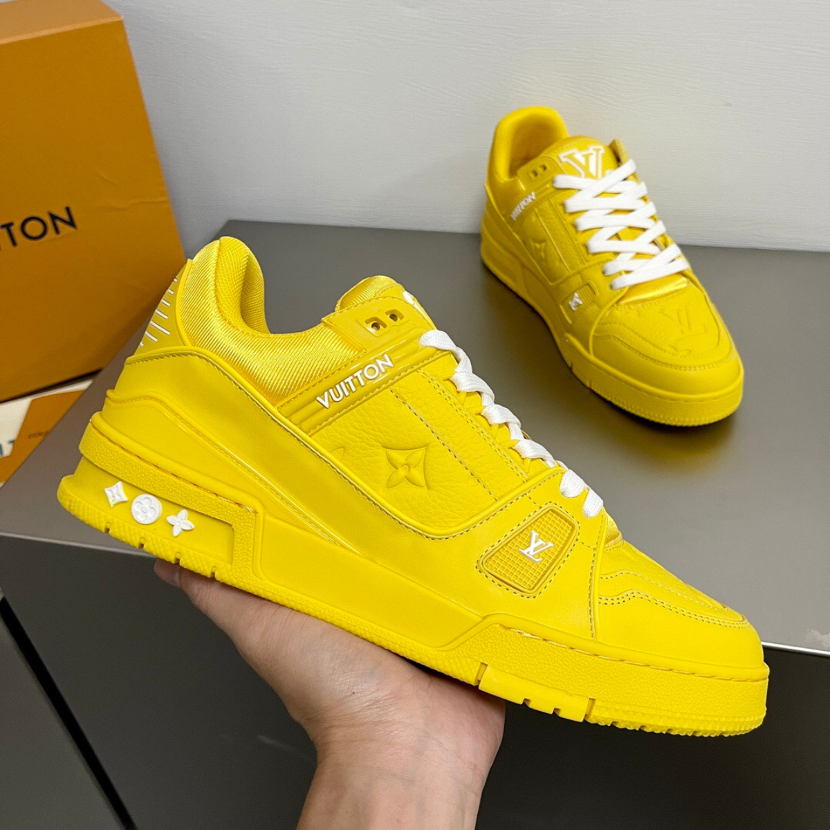 LV Yellow Embossed Trainer