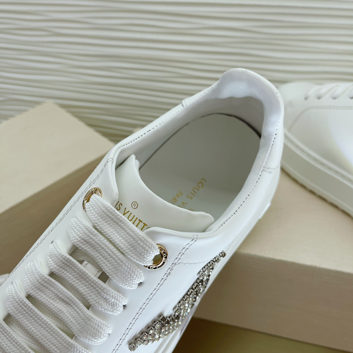 LV Time Out Sneaker White Crystal