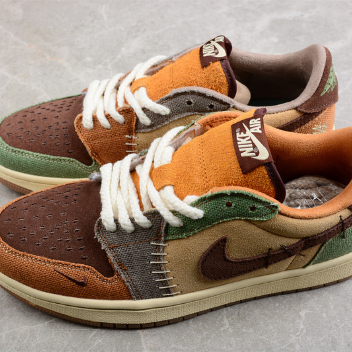 Air Jordan 1 Low Voodoo Flax and Oil Green