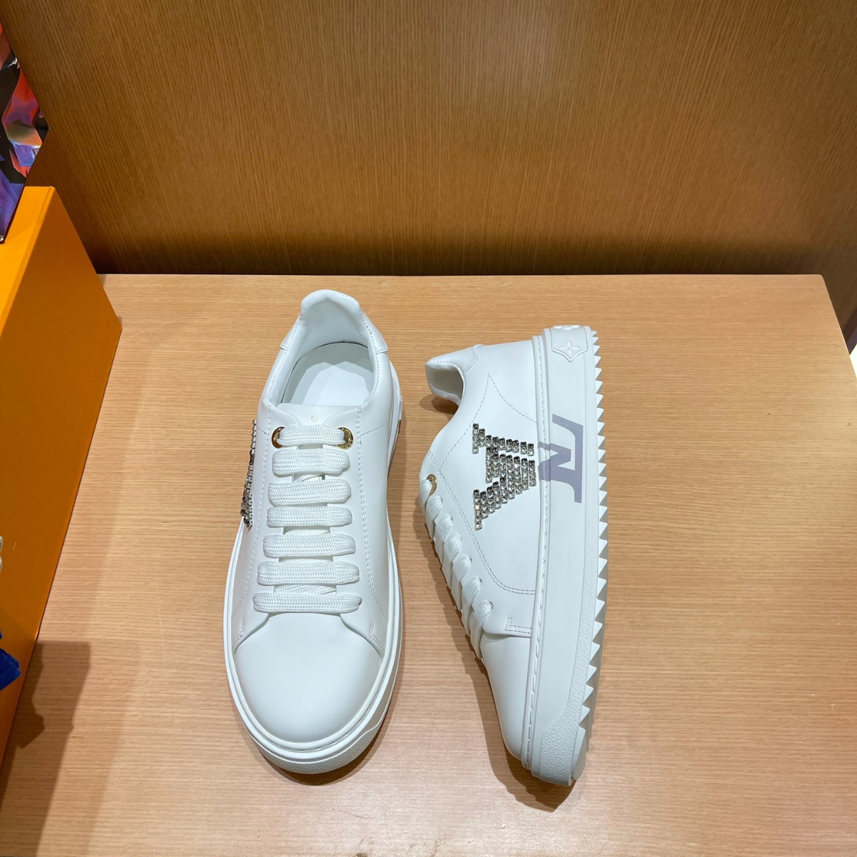 LV Time Out Sneaker White Crystal